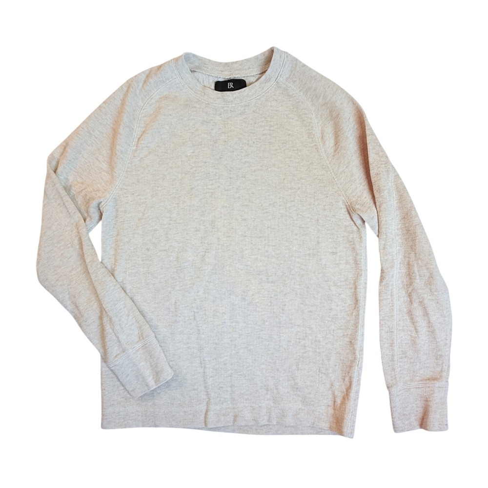 Banana Republic Sweater Men Small Beige Raglan Long Sleeve Crew Neck